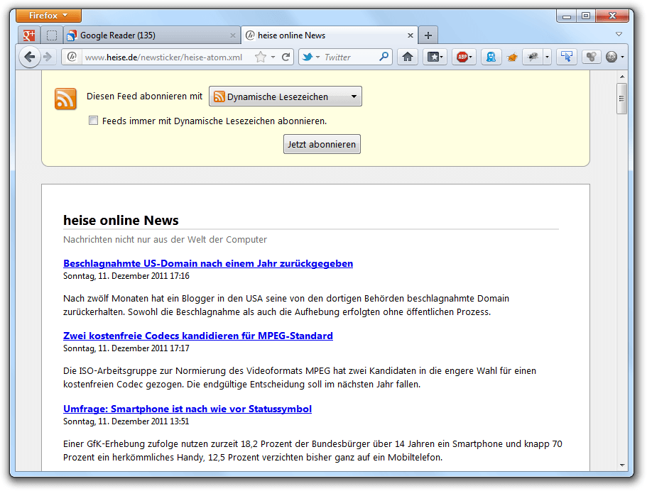 RSS Firefox