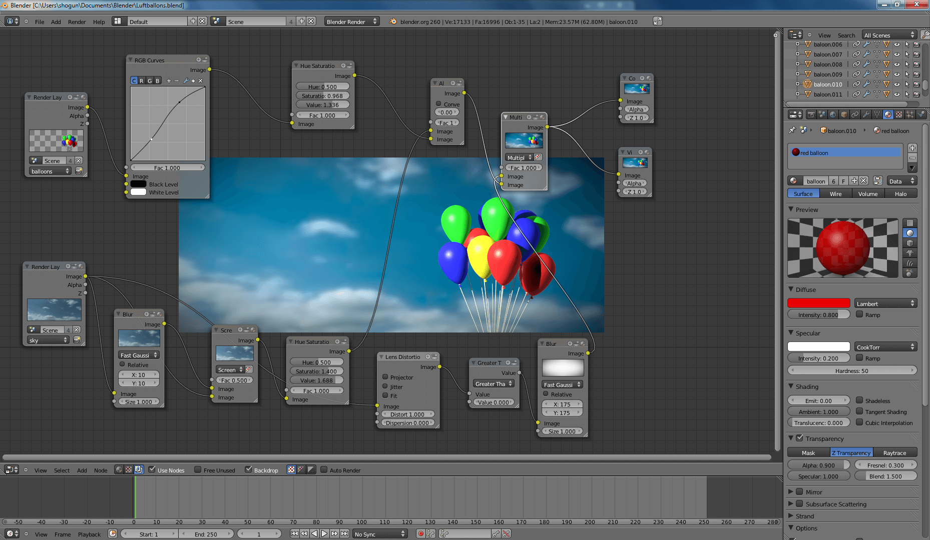 Blender Übung Luftballons