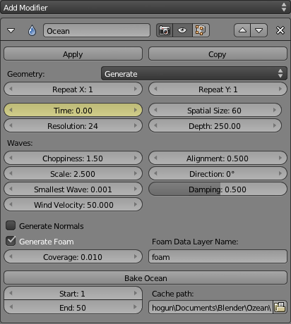 Blender Ocean Modifier