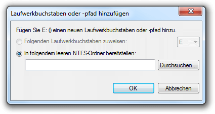 Computerverwaltung Datenträgerverwaltung Laufwersbuchstabe und Pfade hinzufügen
