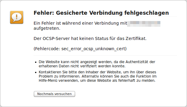 OCSP-Server Fehler Firefox