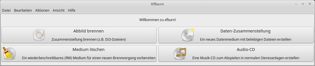 Xfburn Oberfläche